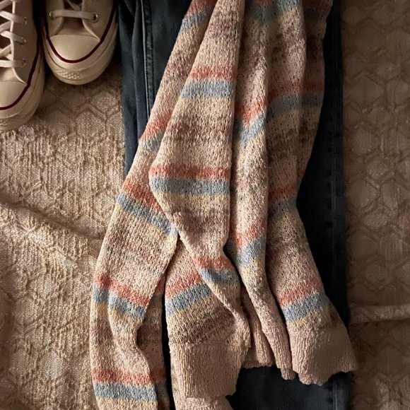 The Chevron Striped Light Knit Sweater / Cotton Blend Long Sleeve - Picture 9 of 9